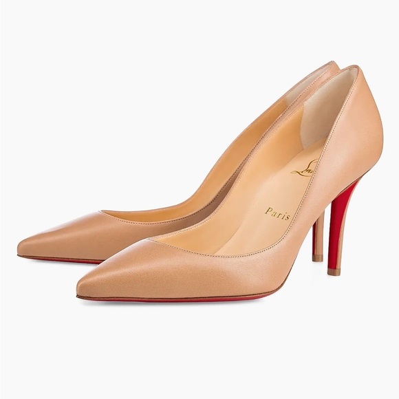 NWT Christian Louboutin Apostrophy Nappa Leather 85MM Pumps size 39 - Picture 1 of 12